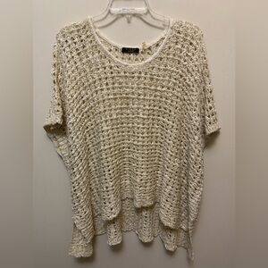 FYLO LONGDON Cream Crochet Sheer Top - PTP 35"